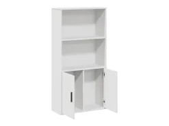 Estantería de madera de ingeniería blanca 60x24x120 cm