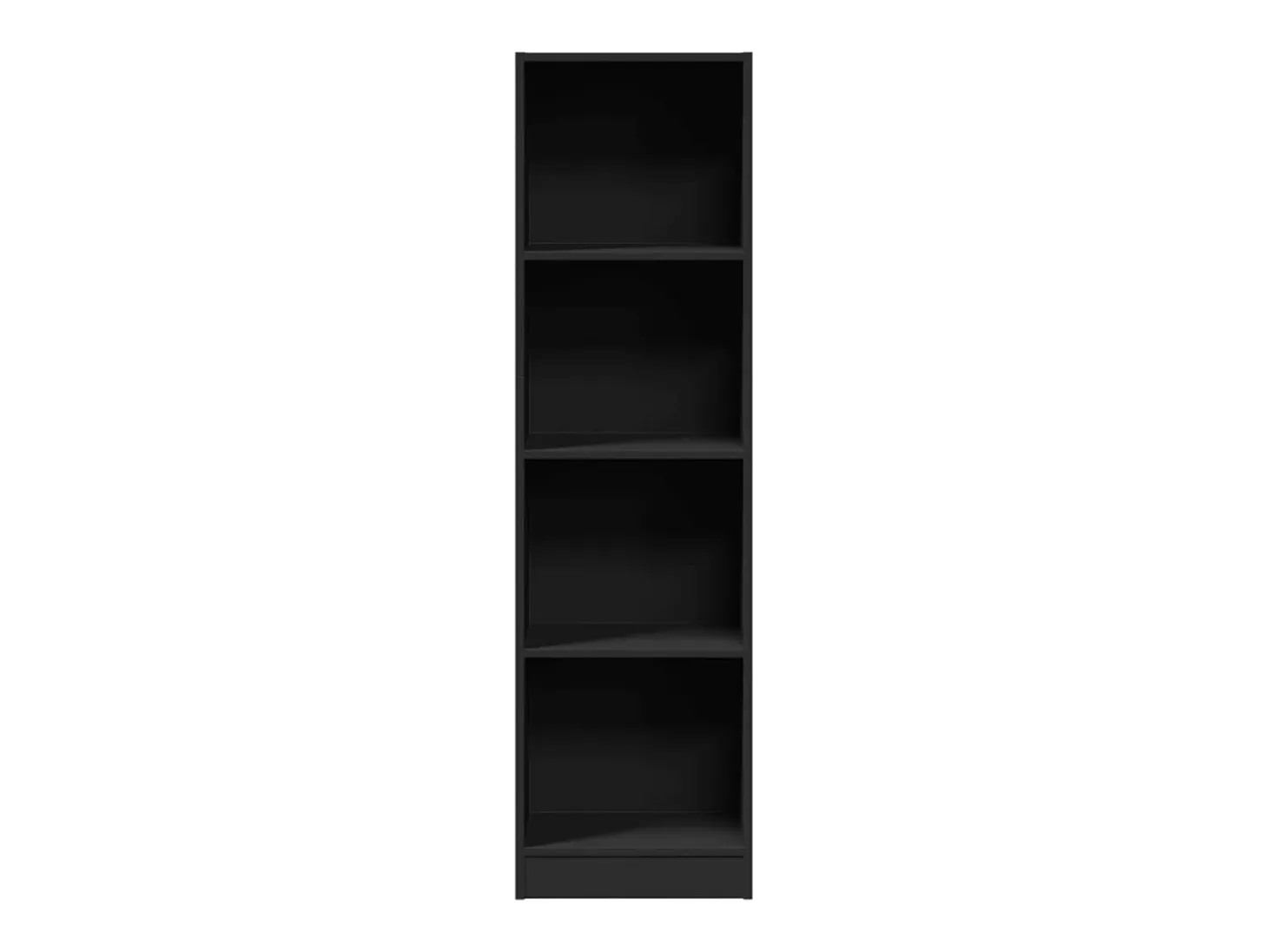Estantería de madera de ingeniería negra 40x24x143 cm