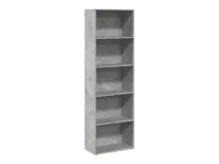 Estantería de madera de ingeniería gris hormigón 60x30x189 cm