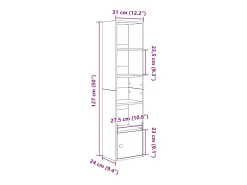 Estantería de madera de ingeniería roble sonoma 31x24x127 cm