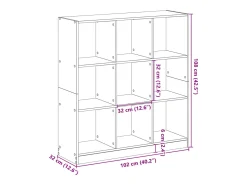 Estantería de madera de ingeniería roble Sonoma 102x32x108 cm