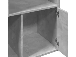 Estantería de madera de ingeniería gris hormigón 70x36x189 cm