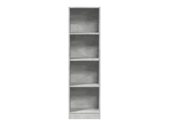 Estantería de madera de ingeniería gris hormigón 40x24x143 cm