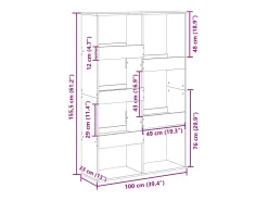 Estantería de madera de ingeniería roble Sonoma 100x33x155,5 cm