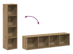 Estantería de madera ingeniería roble artisan 36x30x143 cm