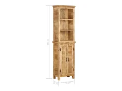 Estantería de madera maciza de mango 50x30x180 cm