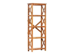 Estantería de madera maciza de acacia acabado miel 60x30x160 cm