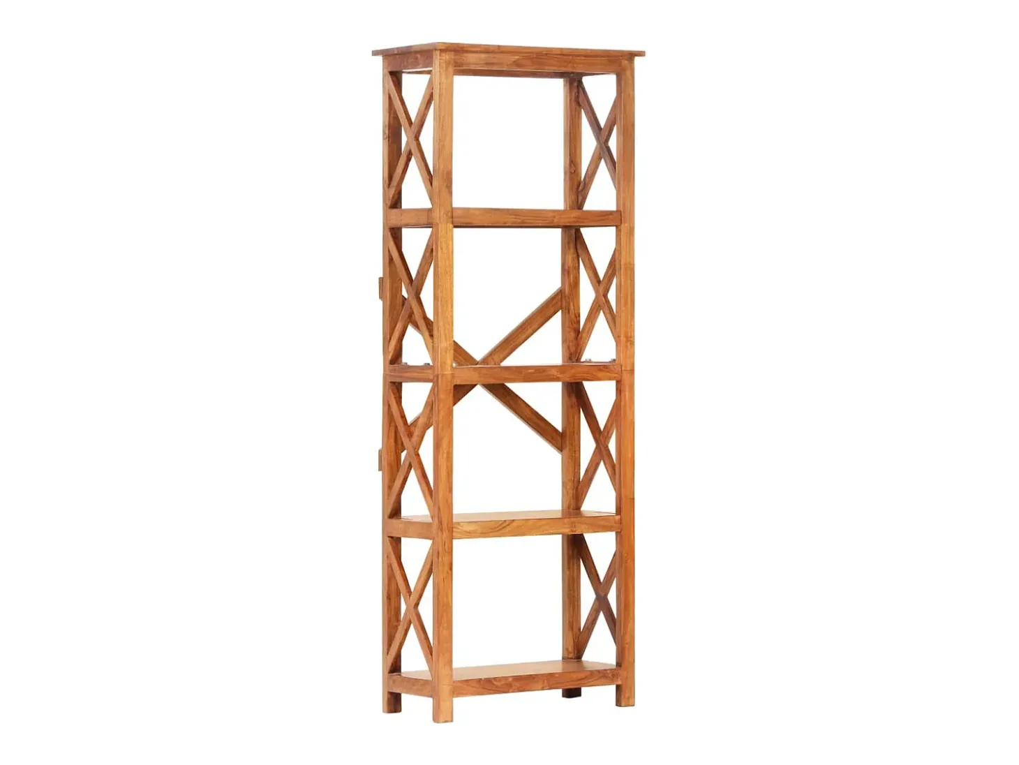 Estantería de madera maciza de acacia acabado miel 60x30x160 cm