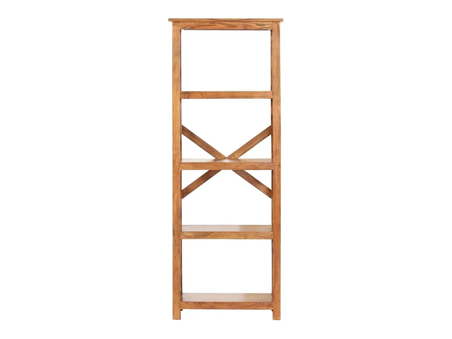 Estantería de madera maciza de acacia acabado miel 60x30x160 cm