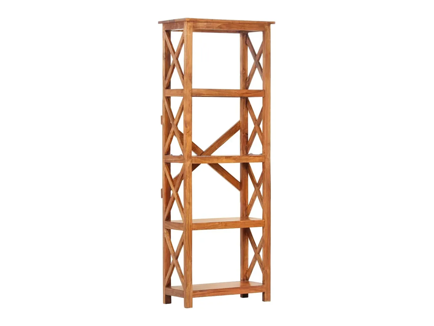 Estantería de madera maciza de acacia acabado miel 60x30x160 cm