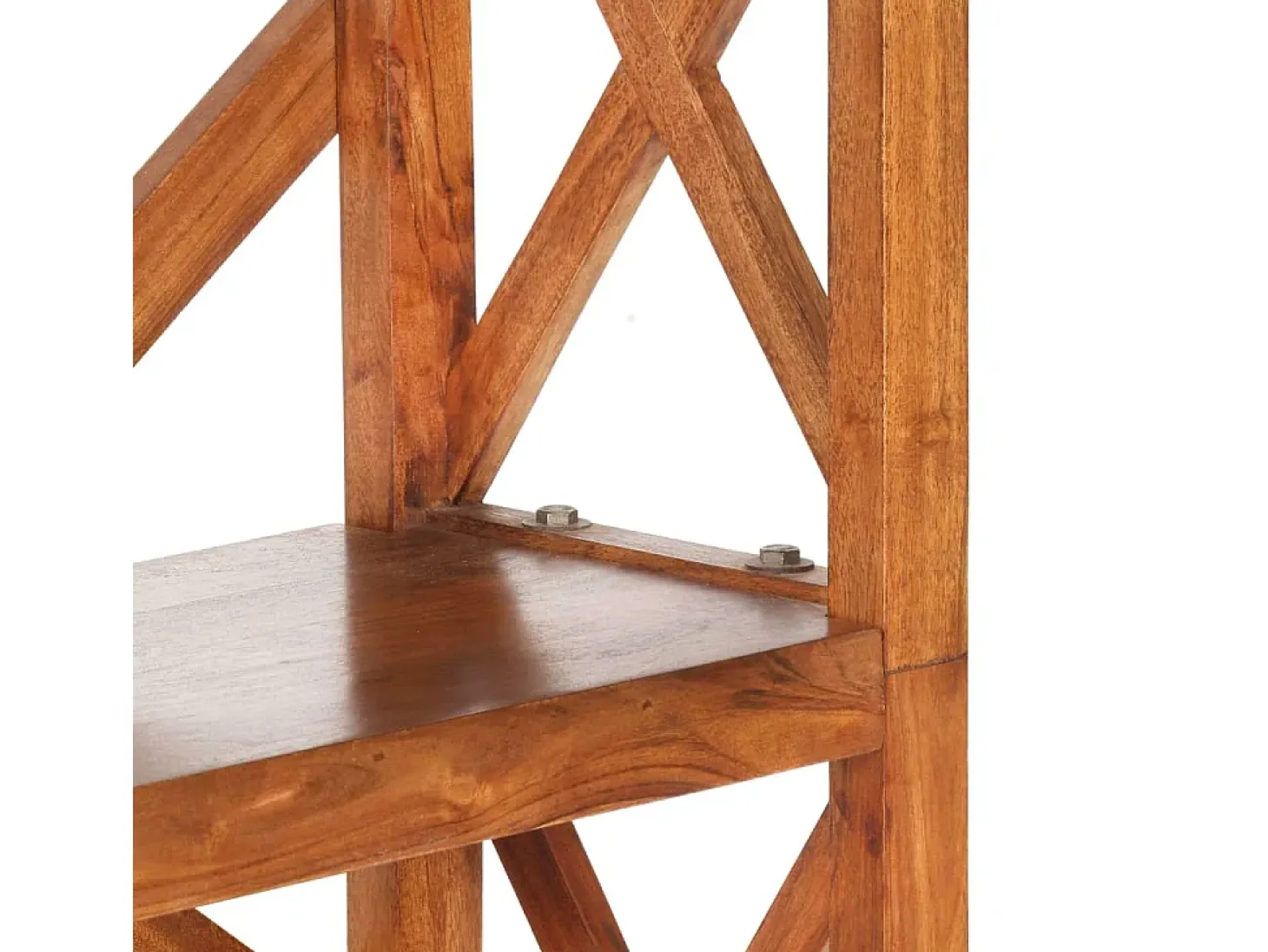 Estantería de madera maciza de acacia acabado miel 60x30x160 cm
