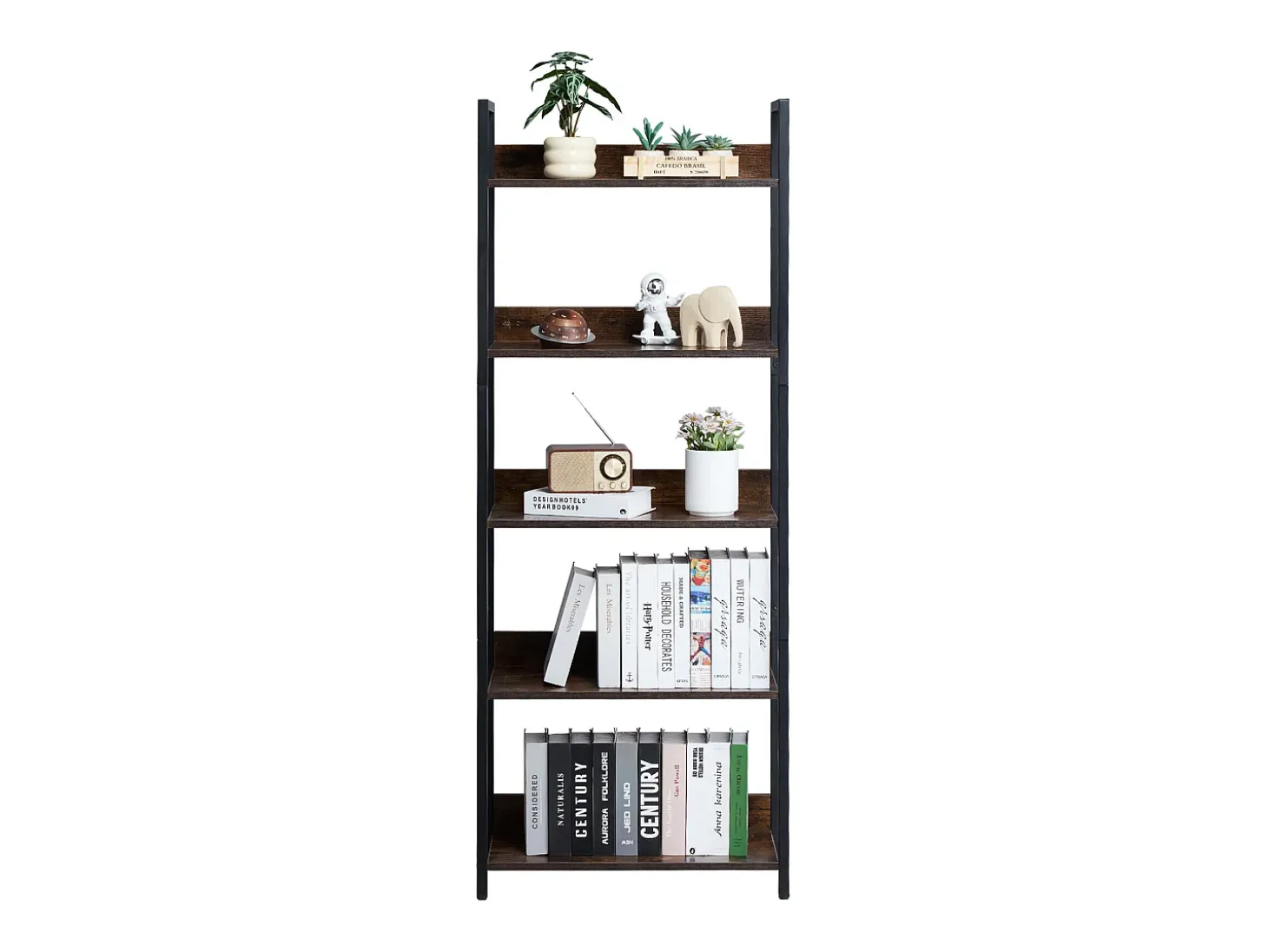 Estantería de Metal Abierta SucceBuy de 5 Niveles para Sala de Estar, Dormitorio y Oficina