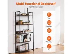 Estantería de Metal Abierta SucceBuy de 5 Niveles para Sala de Estar, Dormitorio y Oficina