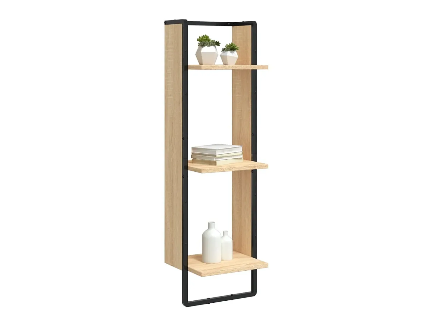 Estantería de pared 3 niveles madera roble Sonoma 30x25x100 cm ES73176