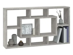 Estantería de pared con 8 compartimentos gris hormigón ES660751