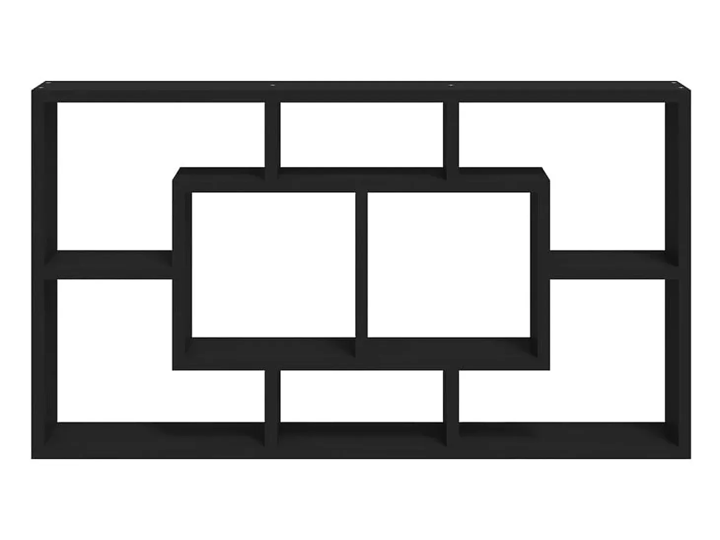 Estantería de pared con 8 compartimentos negro ES25798