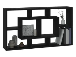 Estantería de pared con 8 compartimentos negro ES25798