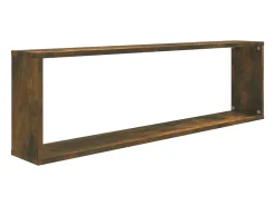 Estantería de pared cubo 4 piezas Roble ahumado 100x15x30 cm