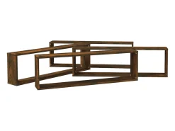 Estantería de pared cubo 4 piezas Roble ahumado 100x15x30 cm