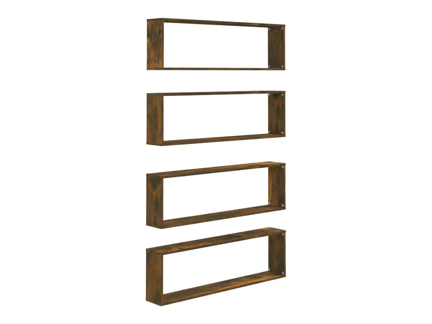 Estantería de pared cubo 4 piezas Roble ahumado 100x15x30 cm