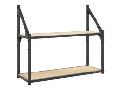 Estantería de pared de 2 niveles roble Sonoma 60x21x51 cm