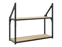 Estantería de pared de 2 niveles roble Sonoma 60x21x51 cm
