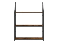 Estantería de pared de 3 niveles roble ahumado 60x21x78,5 cm