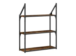 Estantería de pared de 3 niveles roble ahumado 60x21x78,5 cm