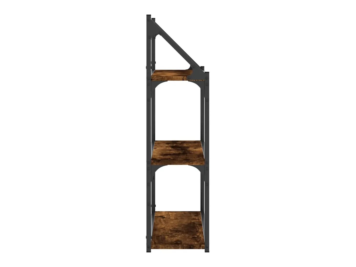 Estantería de pared de 3 niveles roble ahumado 60x21x78,5 cm