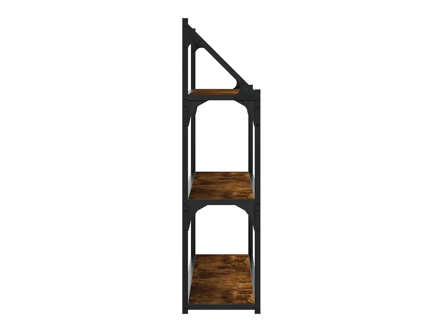 Estantería de pared de 3 niveles roble ahumado 80x21x78,5 cm