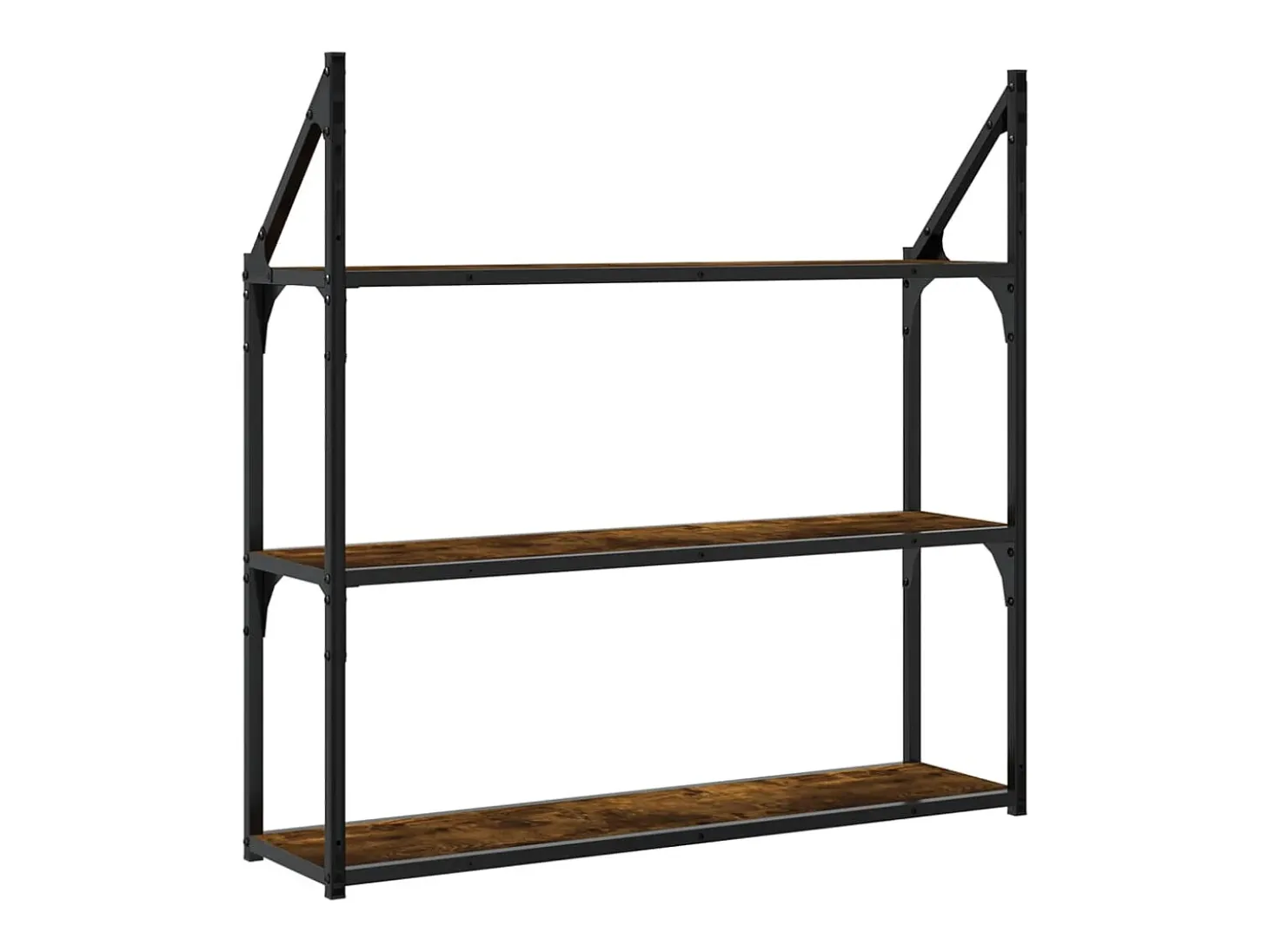 Estantería de pared de 3 niveles roble ahumado 80x21x78,5 cm