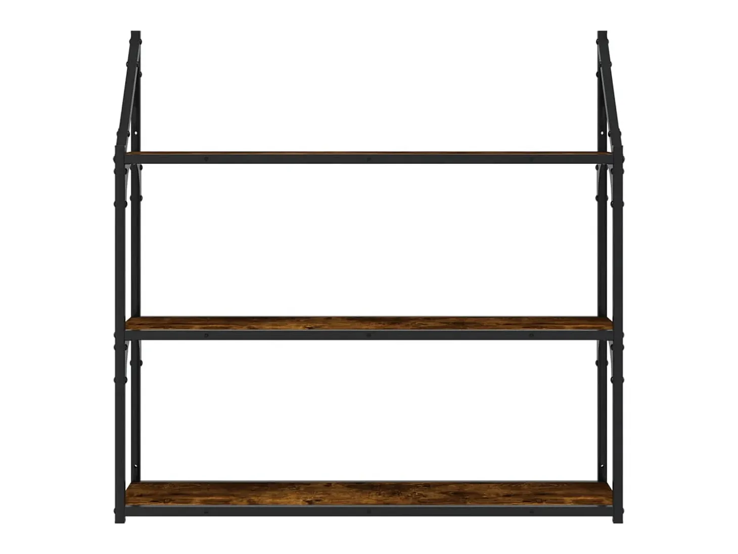 Estantería de pared de 3 niveles roble ahumado 80x21x78,5 cm