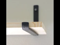 Estantería de pared de abeto y metal BUSSA - 2 estantes - madera y negro