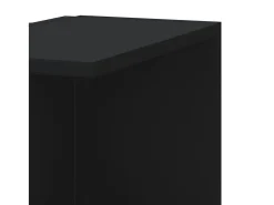 Estantería de pared de esquina madera negra 36,5x36,5x140 cm