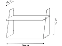 Estantería de pared Eloi de 2 niveles