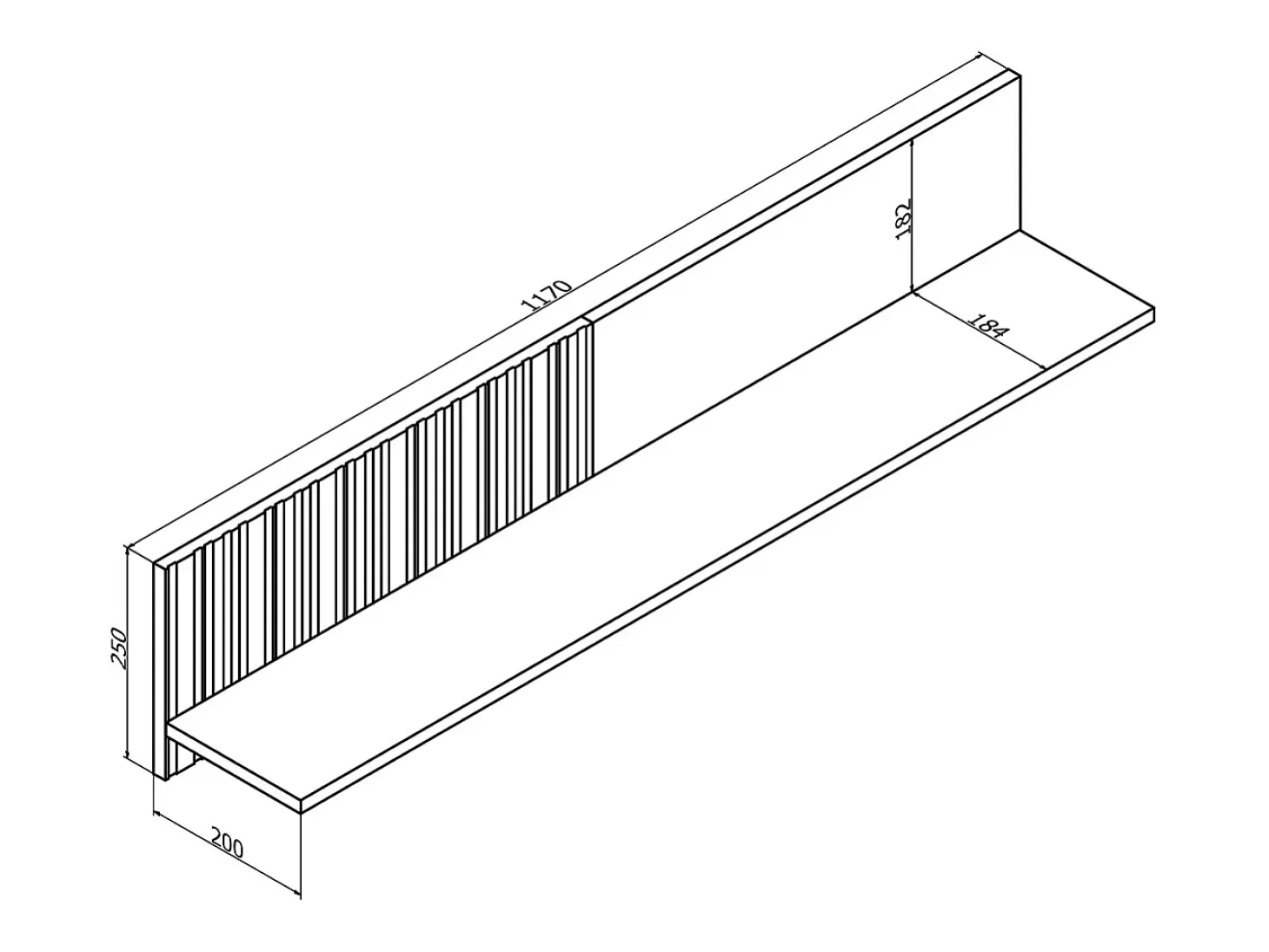 Estantería de pared Luka Madera y Negro