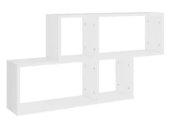 Estantería de pared madera contrachapada blanco 100x18x53 cm