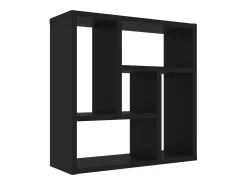 Estantería de pared madera contrachapada negro 45,1x16x45,1 cm