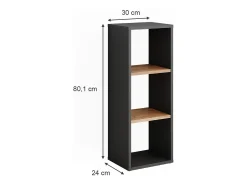 Estantería de pie antracita/roble dorado 30x24x80.1 orlando