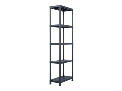 Estantería de plástico 5 unidades 125 kg 60x30x180 cm negro ES991486