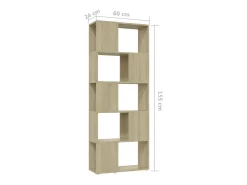 Estantería divisor de espacios aglomerado Sonoma 60x24x155 cm