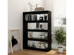 Estantería divisor de espacios madera pino negro 100x30x135,5cm