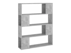 Estantería divisor de espacios gris hormigón 100x24x124 cm ES282468