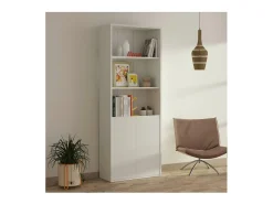 Estantería-1 dos puertas acabado blanco, 196.5 cm(alto)75.5 cm(ancho)33 cm(fondo)..