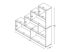 Estantería Dubila Blanco AL. 163 x AN. 155 x P. 29 cm