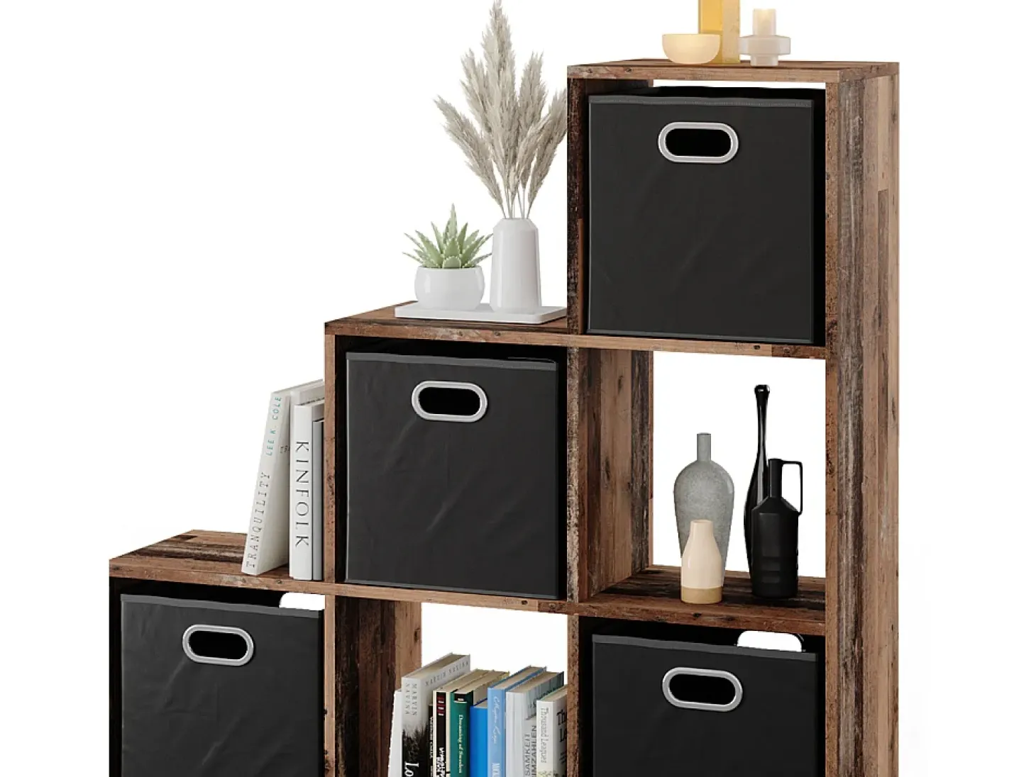 Estantería escalonada madera antigua 107.2x29x107.8
