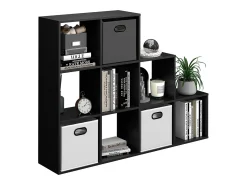 Estantería escalonada negro 142.4x29x107.8