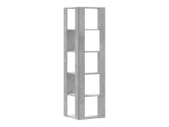 Estantería esquina 5 niveles madera gris hormigón 50x50x179 cm