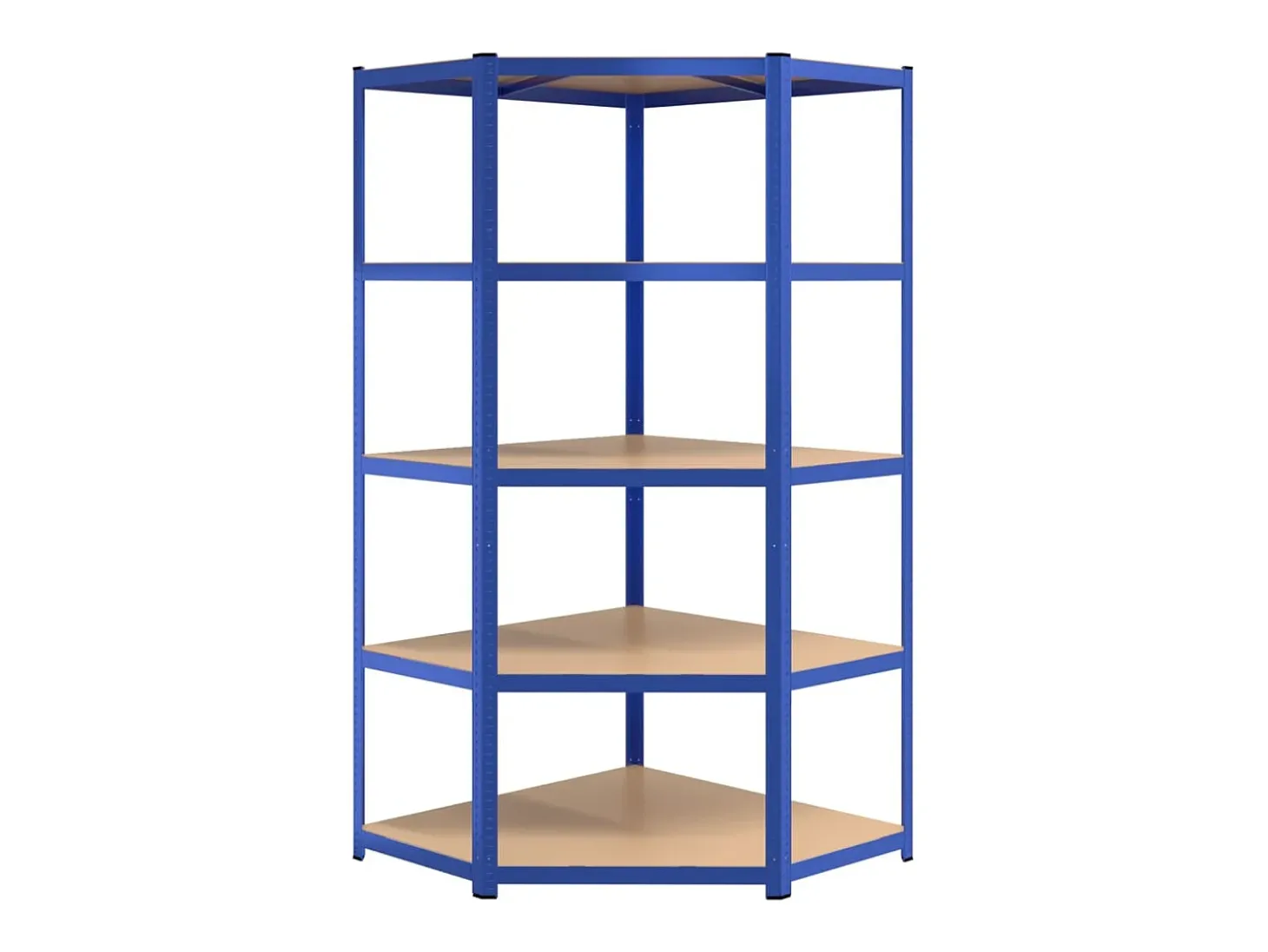 Estantería esquina 5 niveles madera contrachapada y acero azul ES762310