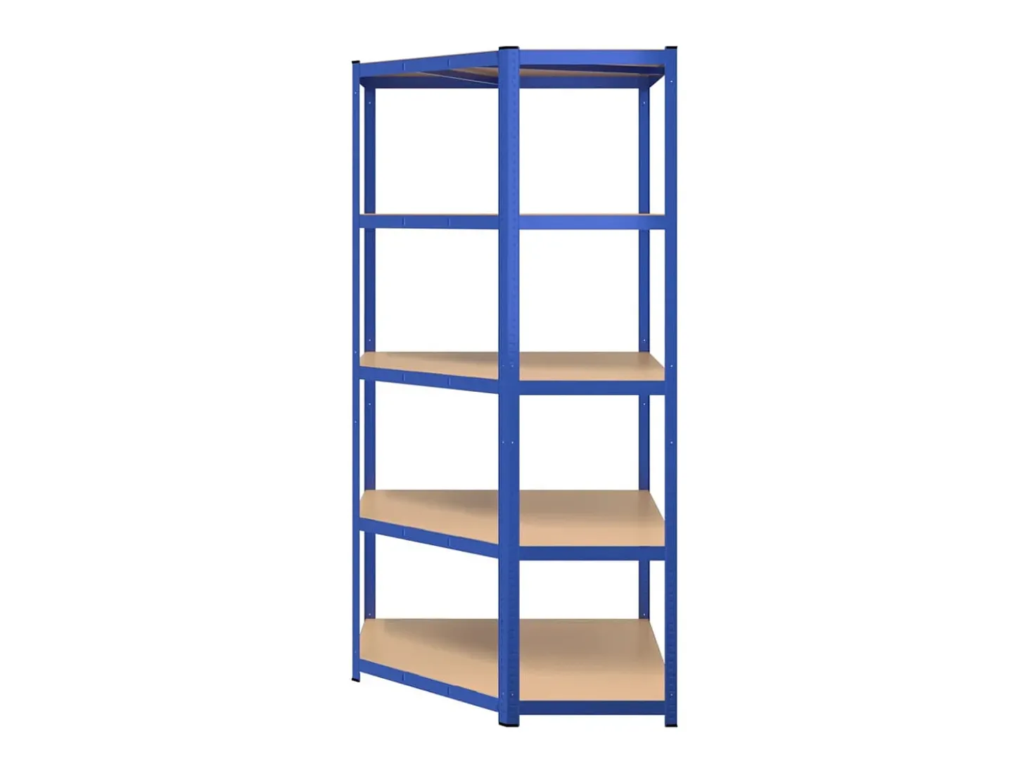 Estantería esquina 5 niveles madera contrachapada y acero azul ES762310